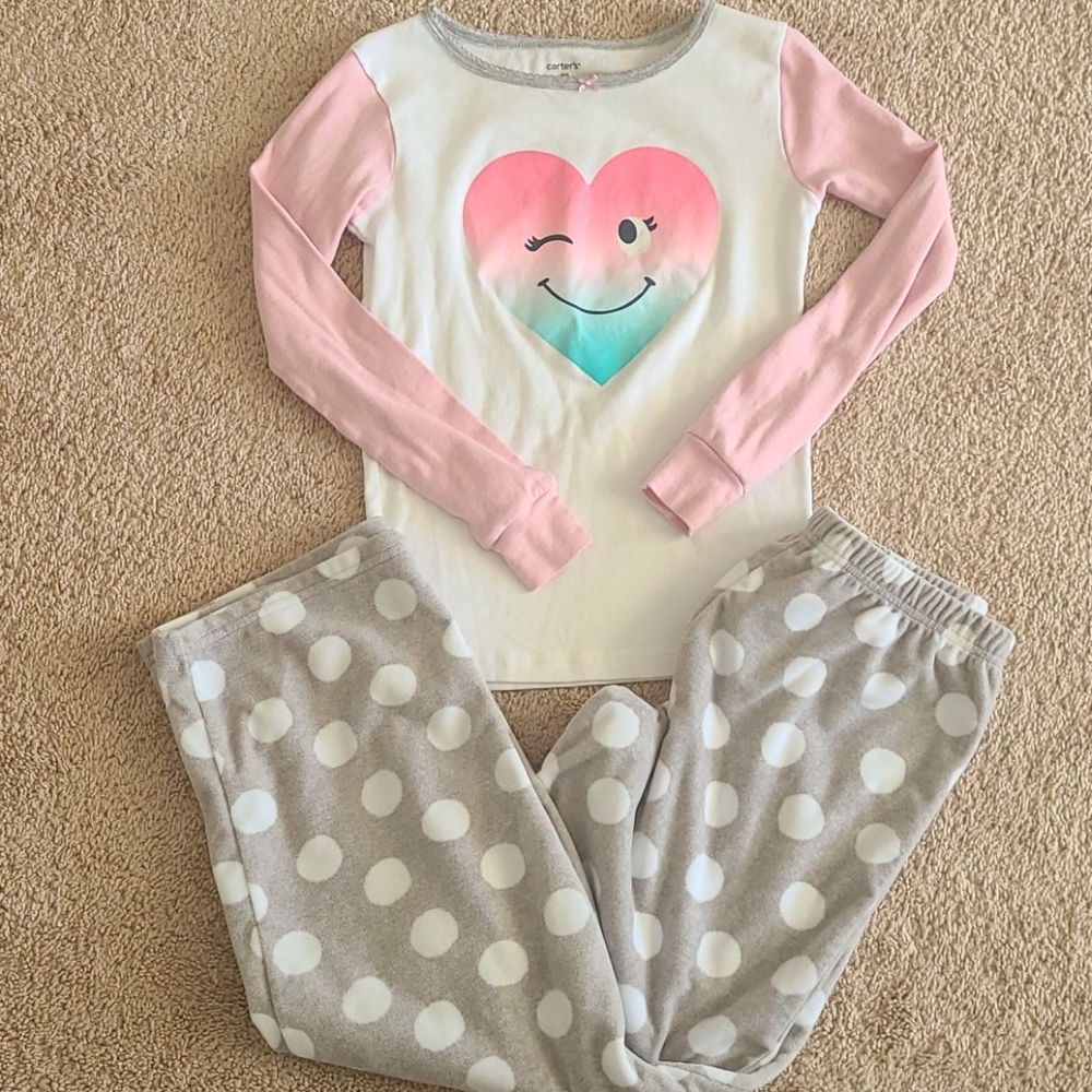🤍 Girls size 10 Carters pj set